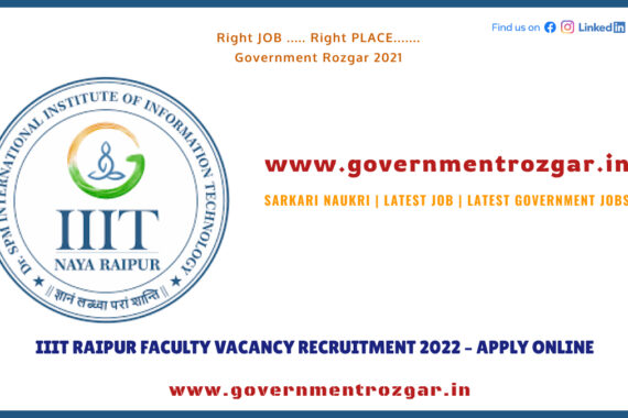 IIIT RAIPUR FACULTY VACANCY RECRUITMENT 2022