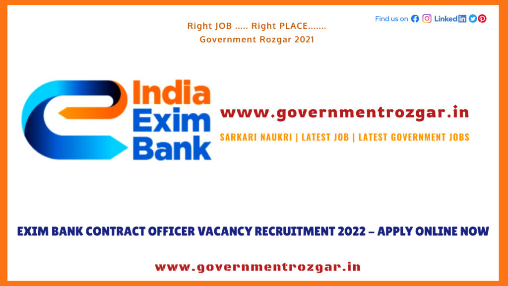 EXIM Bank Contract Officer Vacancy Recruitment 2022 