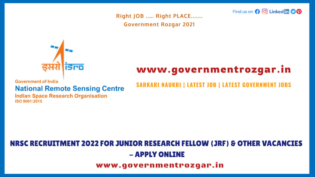 ISRO NRSC Recruitment 2022