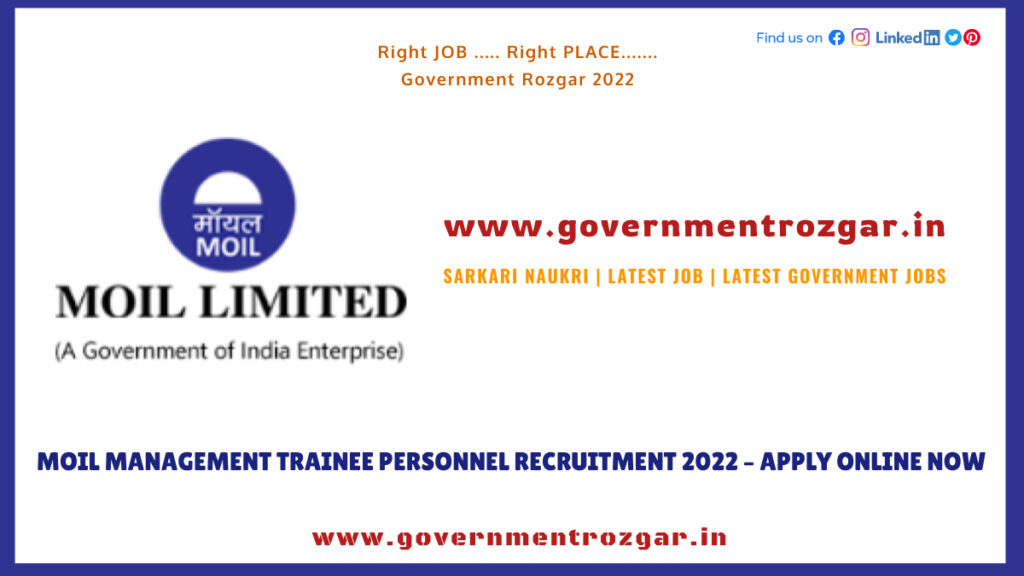 MOIL Management Trainee Personnel Recruitment 2022