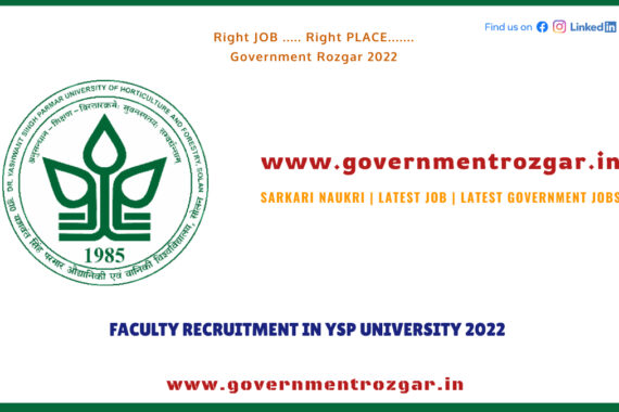 Dr YSP University Jobs 2022