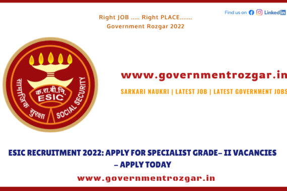 ESIC recruitment 2022