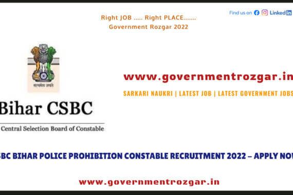 CSBC Bihar Police Prohibition Constable Recruitment 2022