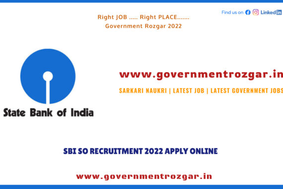 SBI SO Recruitment 2022