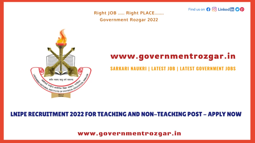 LNIPE Recruitment 2022 for Teaching and Non-Teaching Post - Apply Now