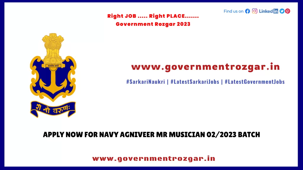 Apply Now for Indian Navy Agniveer MR Recruitment 2023