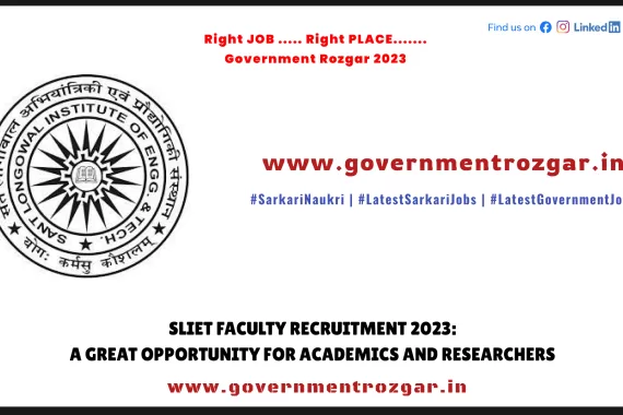 SLIET Faculty Recruitment 2023