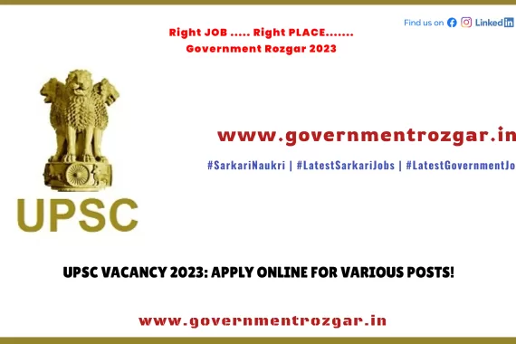 UPSC Vacancy 2023 Apply Online Banner