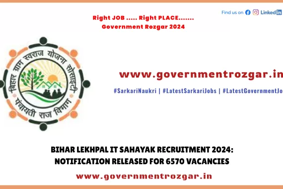 Bihar Lekhpal IT Sahayak Recruitment 2024 - Notification Released for 6570 Vacancies