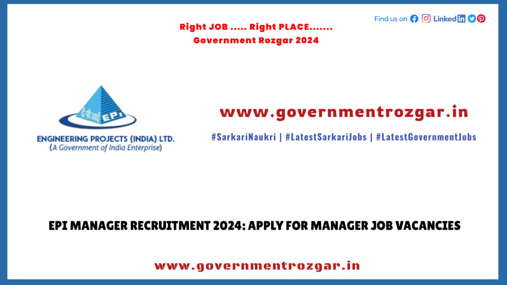 EPI Manager Recruitment 2024: Apply for Manager Job Vacancies