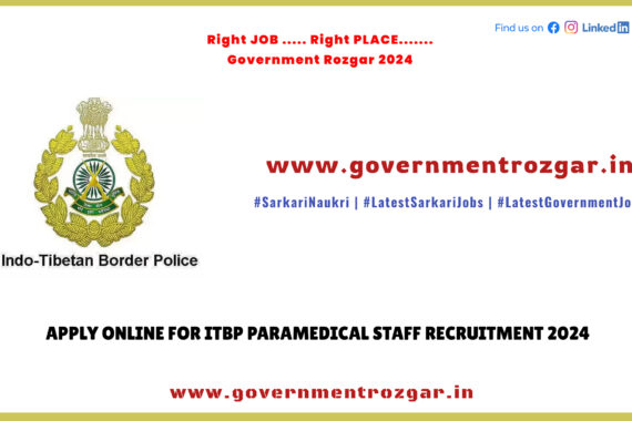 ITBP Paramedical Staff Recruitment 2024 Application Form