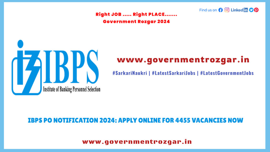 IBPS PO Notification 2024: Apply Online for 4455 Vacancies Now