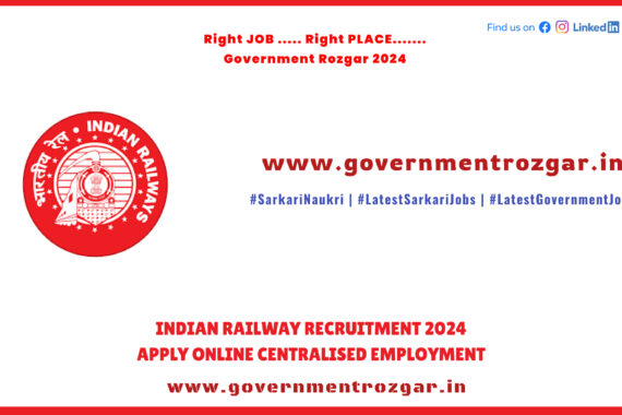 Indian Railway Recruitment 2024 banner highlighting online application process and available job opportunities.