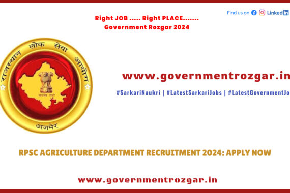 RPSC Agriculture Department Recruitment 2024 – Apply online for the latest job vacancies in Rajasthan.