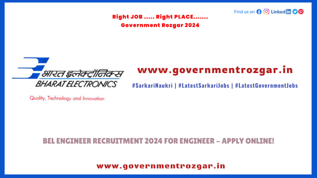 BEL Engineer Recruitment 2024 - Project and Senior Engineer Vacancies at Bharat Electronics Limited (BEL) Bengaluru Naval Systems