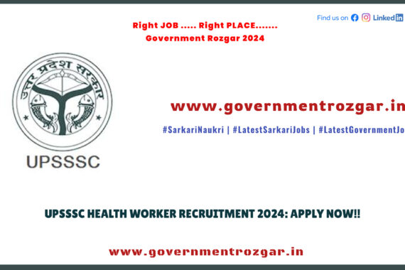 UPSSSC Health Worker Recruitment 2024 – Health Worker Female Jobs Apply Online.