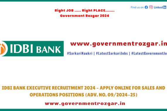 IDBI Bank Executive Recruitment 2024 Sales and Operations application open