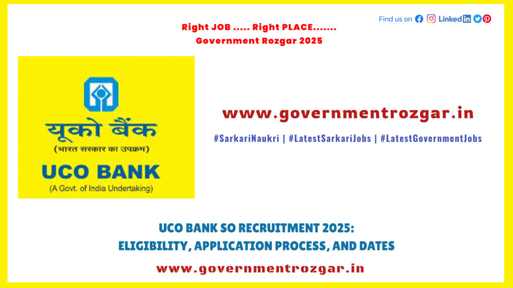 UCO Bank SO Recruitment 2025: Eligibility, Application Process, and Dates