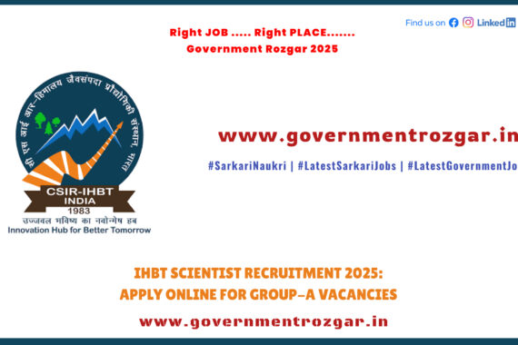 CSIR IHBT Scientist Recruitment 2025 – Apply Online for Group-A Vacancies at IHBT Palampur