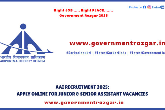 AAI Recruitment 2025 – Junior & Senior Assistant Vacancy – Apply Online Before Last Date